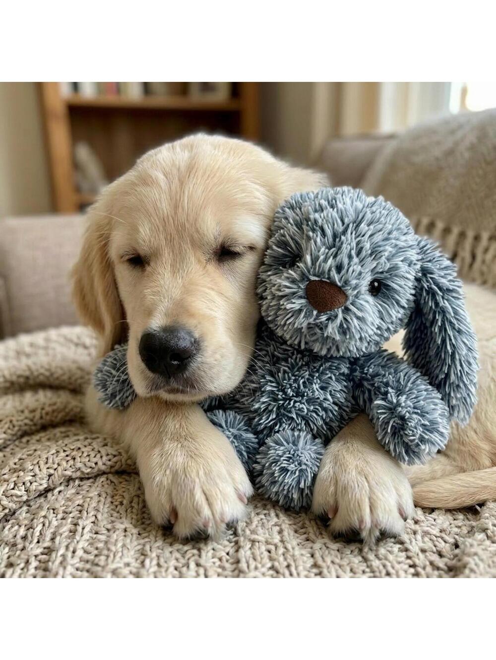 SPOT Cuddle Bunnies Dog Toy - Shaggy, Soft, Plush Fabric Dog Toy with Squeaker